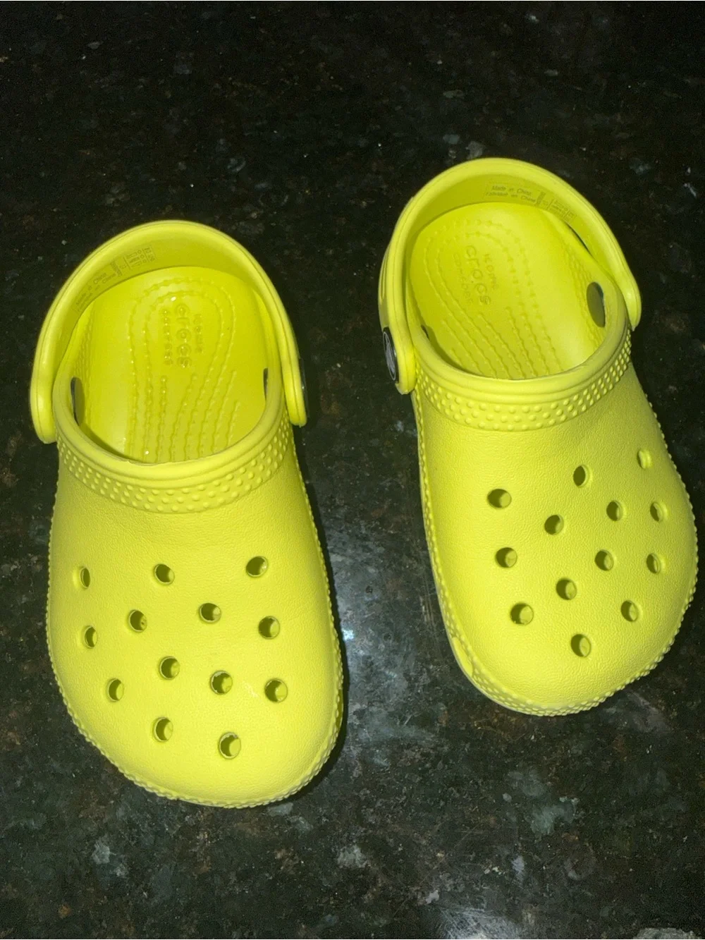 Kids Crocs Classic Clogs Neon Yellow Size C7